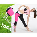 Schwarz und Pink Seamless Sport Capris, nahtlose 3/4 Leggings Kompression Capris, nahtlose Fitness Hosen